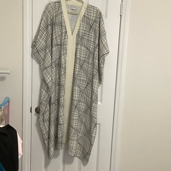 St. John Black and Cream Plaid Dress